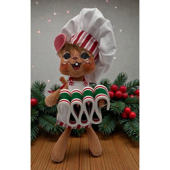 Annalee Christmas Mouse Ribbon Candy Maker 75th Anniversary Chef 2010 - Picture 1 of 9